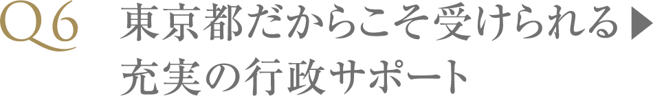 東京都だからこそ受けられる充実の行政サポート